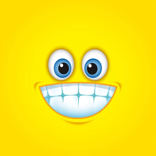 Cute  grinning face — Stock Vector