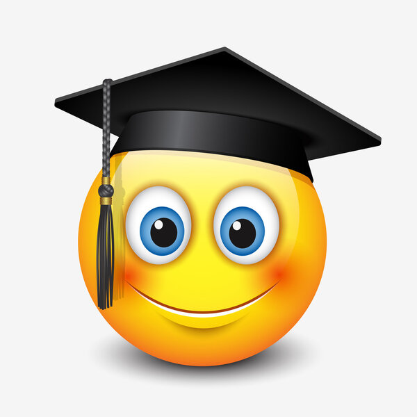 emoticon wearing mortar board