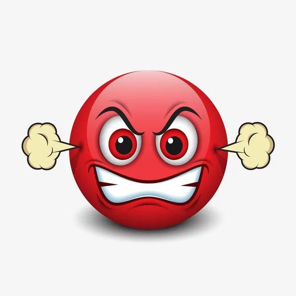 Schattig boos emoticon — Stockvector