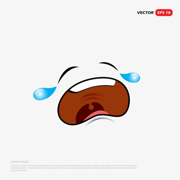 Weinendes Emoticon-Gesicht — Stockvektor