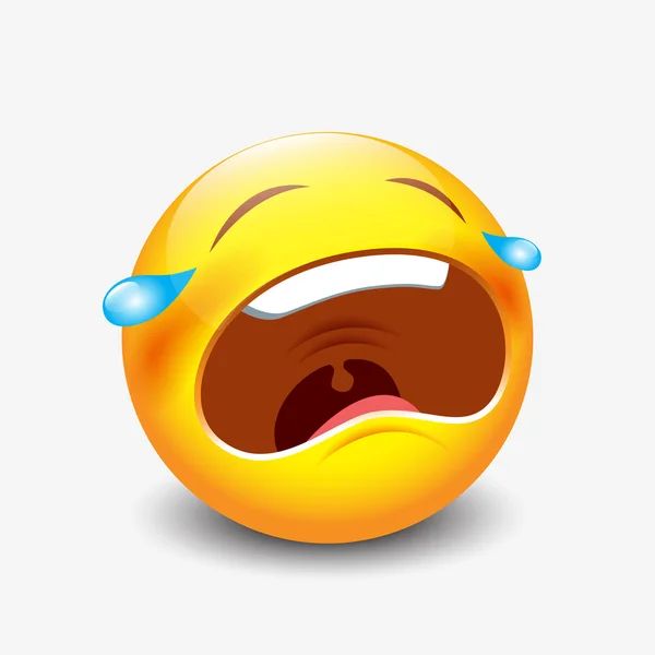 Emoticono triste llorando — Vector de stock