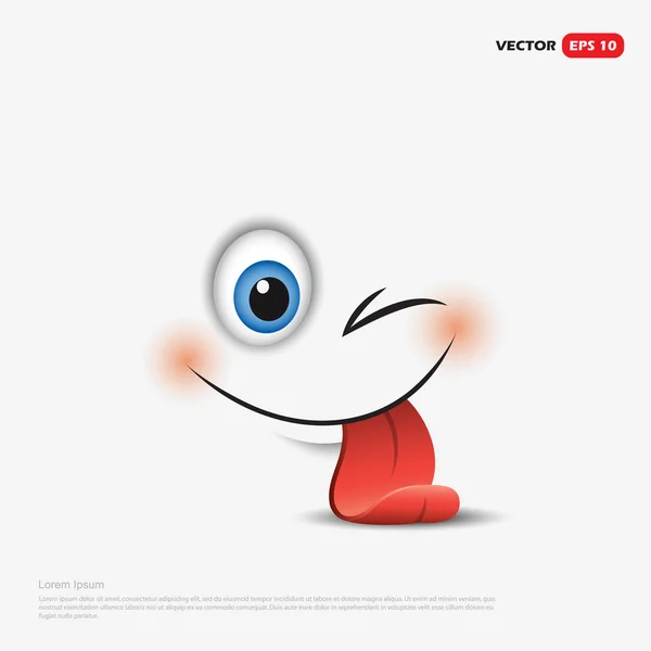 Schattig glimlachend en winking emoticon — Stockvector