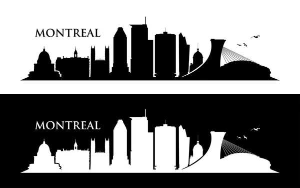 Montreal skyline silhouettes — Stock Vector