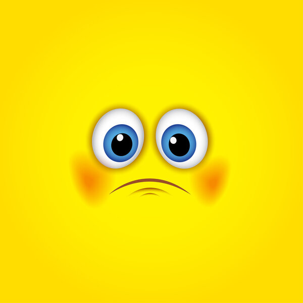 Sad yellow emoticon — Stock Vector