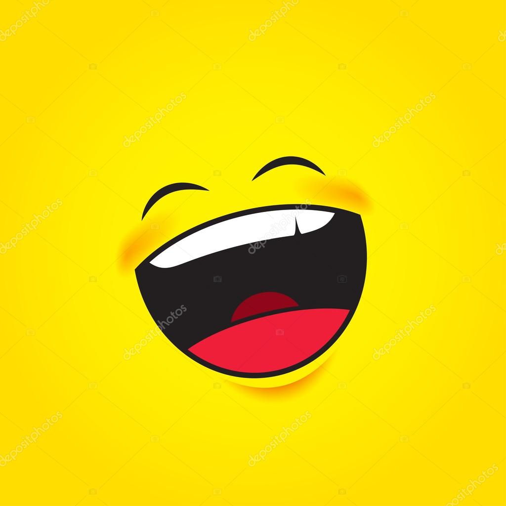 Laughing yellow emoticon Stock Vector Image by © #118511062