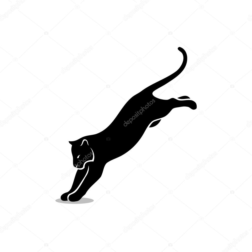 Black Jumping Tiger symbol, vector illustration
