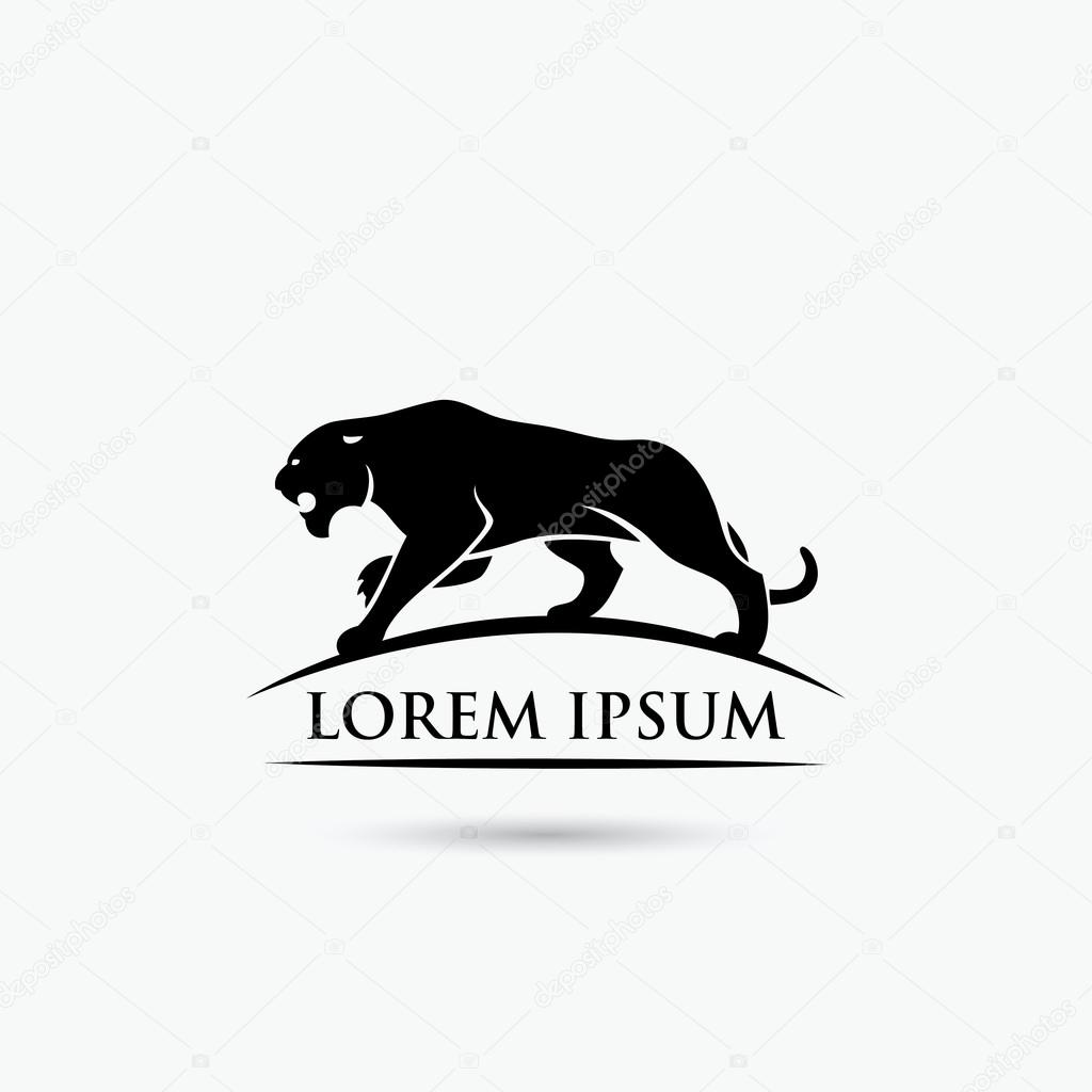 Black Tiger Label, vector illustration