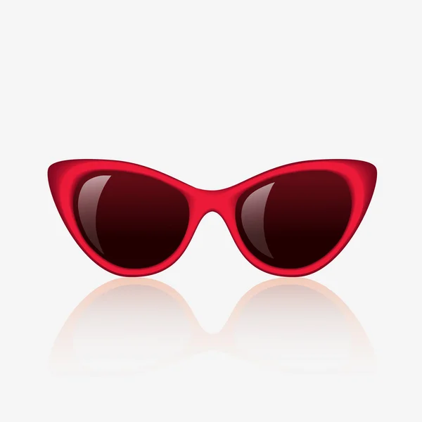 Röda solglasögon för kvinna — Stock vektor