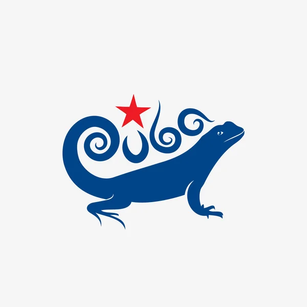 Kubański kręcone jaszczurka tailed znak — Wektor stockowy