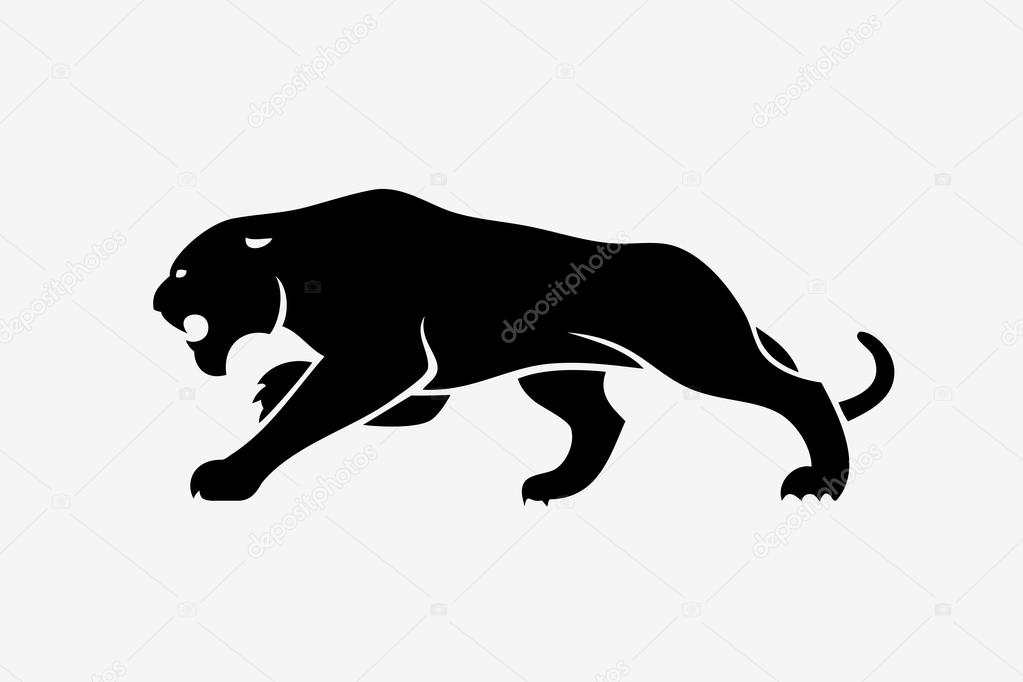 Tiger black sign, vector illustration
