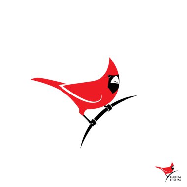 Northern red cardinal bird sign clipart