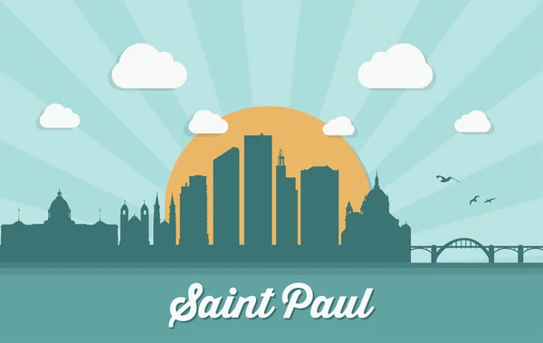 Saint Paul skyline - Minnesota — Stock Vector