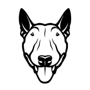Bullterrier köpeğinin vektör illüstrasyonu 