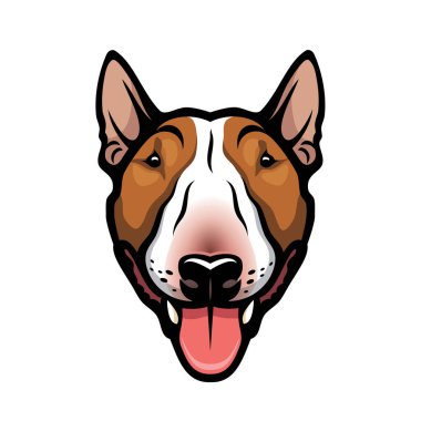 Bullterrier köpeğinin vektör illüstrasyonu 