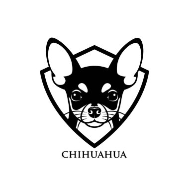 Çerçevedeki chihuahua köpeğinin vektör çizimi