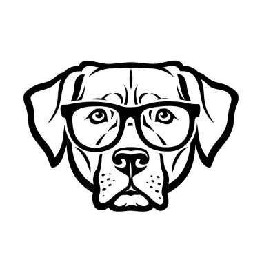 Gözlüklü labrador köpeğinin vektör çizimi