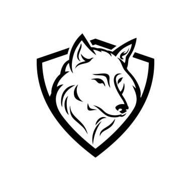 Çerçevede kurt kafasının vektör illüstrasyonu