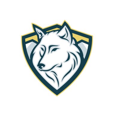 Çerçevede kurt kafasının vektör illüstrasyonu