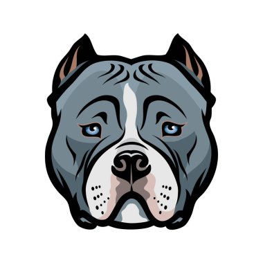 Amerikan Staffordshire teriyerinin rengarenk başlığının vektör illüstrasyonu