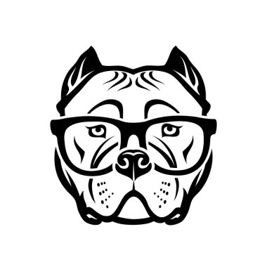 Gözlüklü Amerikan Staffordshire Teriyerinin vektör çizimi