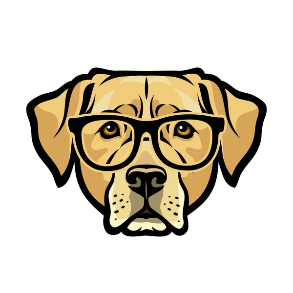 Vector Illustratie Van Labrador Hond Bril — Stockvector