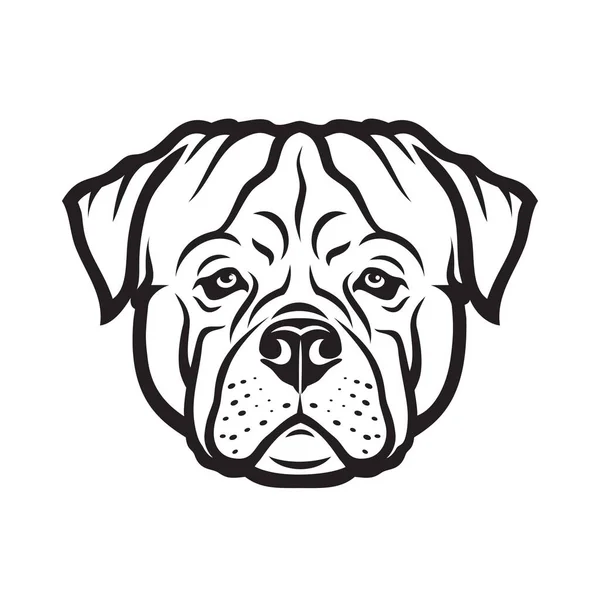 Ilustración Vectorial Cabeza Perro Raza Rottweiler — Vector de stock