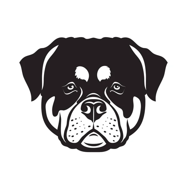 Vector Illustratie Van Rottweiler Ras Hond Hoofd — Stockvector