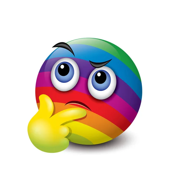 Ilustración Vectorial Emojis Sospechosos Color Arco Iris — Vector de stock
