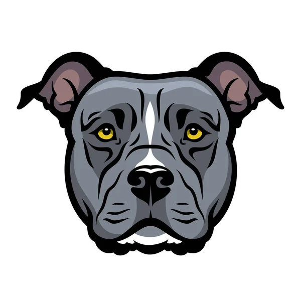 Ilustração Vetorial Staffordshire Terrier Cabeça Cão — Vetor de Stock