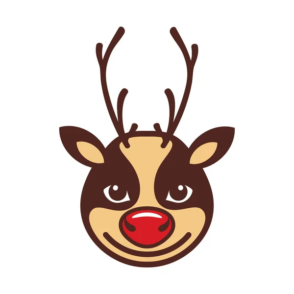 Vector Illustration Christmas Reindeer — Stock Vector