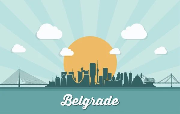 Illustrazione Vettoriale Icona Città Belgrado — Vettoriale Stock