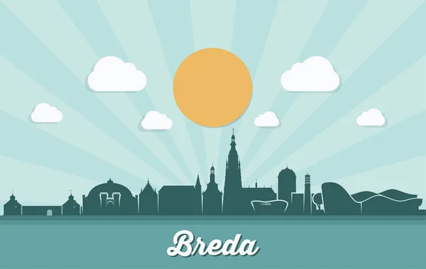 Breda Ciudad Icono Vector Ilustración — Archivo Imágenes Vectoriales