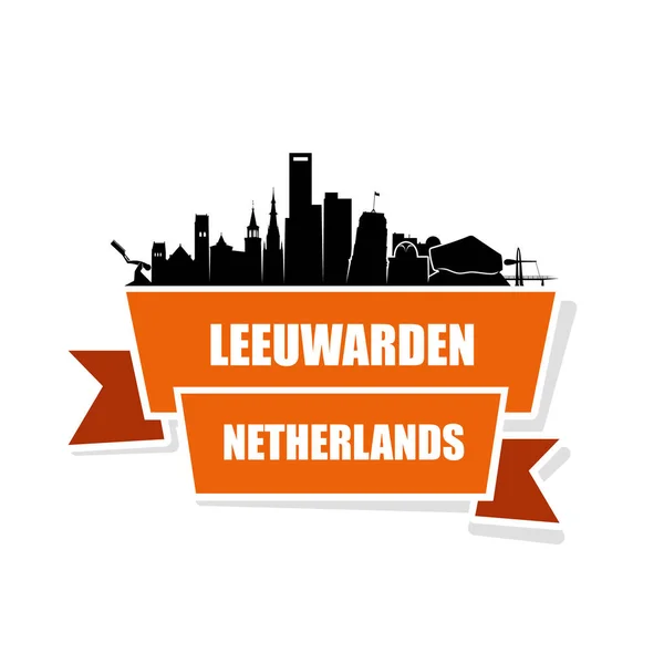 Leeuwarden Şehir Simgesi Vektör Illüstrasyonu — Stok Vektör