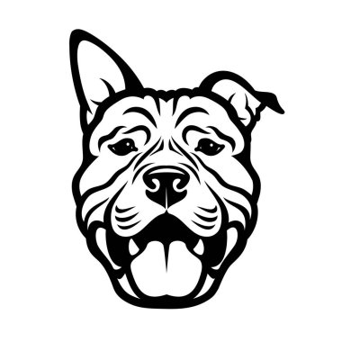 Pitbull ikonu vektör illüstrasyonu