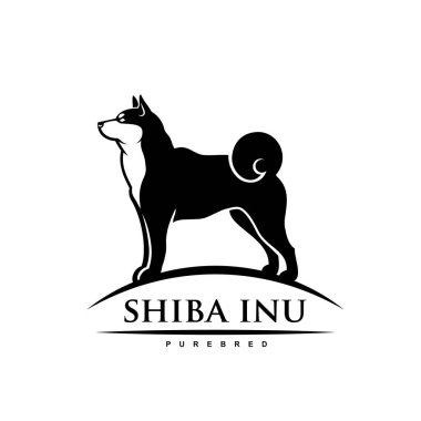 Shiba inu dog, vektör illüstrasyonu beyaz arkaplanda izole edildi