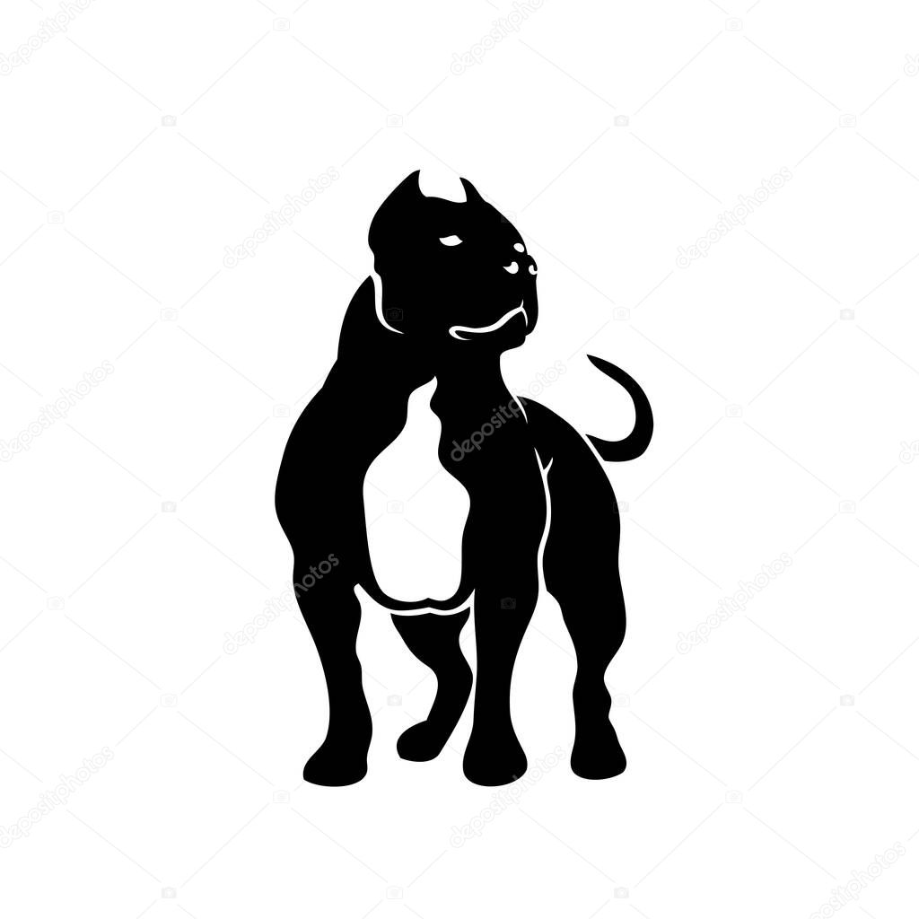 American Bull dog, isolated vector illustration