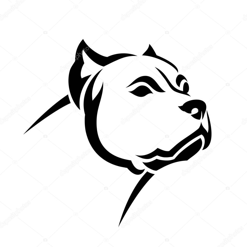 American Bull dog, isolated vector illustration