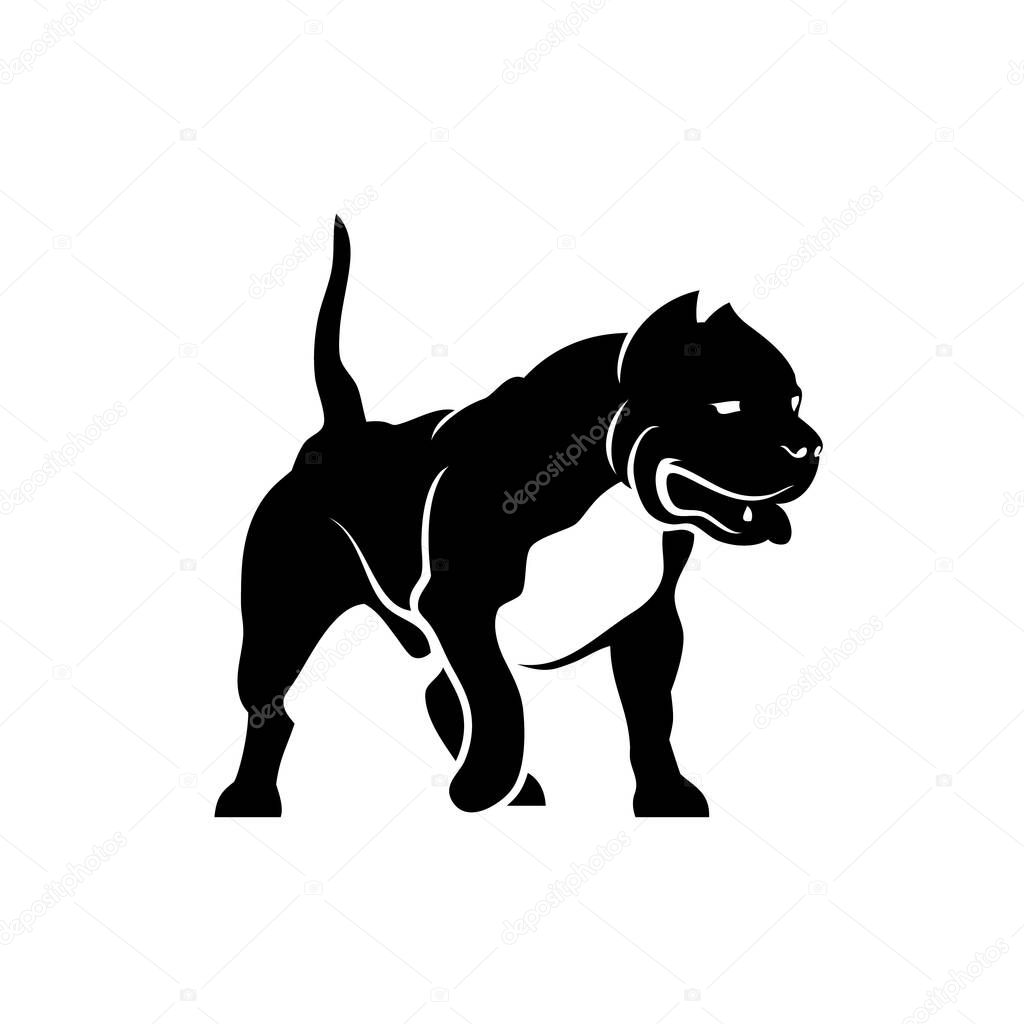 American Bull dog, isolated vector illustration