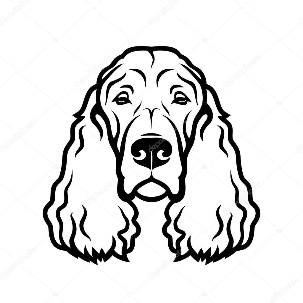 Gordon setter dog breed, isolated vector illustration