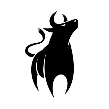 Boğa, inek simgesi, izole vektör çizimi