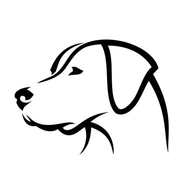 İzole köpek kafası, vektör illüstrasyonu