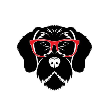 Güneş gözlüklü, köpek soyundan, izole edilmiş vektör illüstrasyonlu Alman işaretçisi.