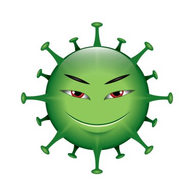 Virüs simgesi, emoji, izole vektör çizimi