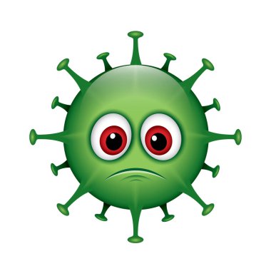 Virüs simgesi, emoji, izole vektör çizimi