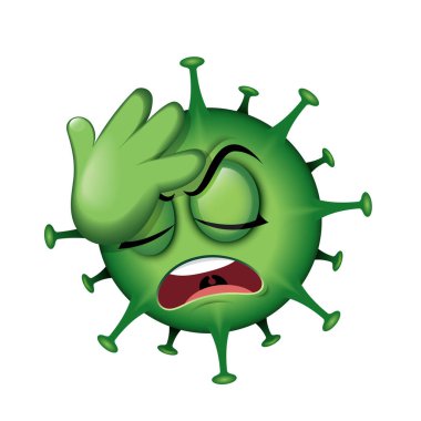 Coronavirus emoji facepalm vektör çizimi yapıyor
