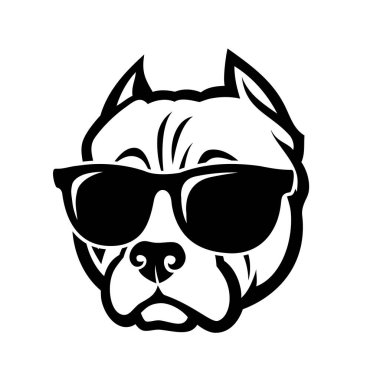 Gözlüklü komik köpek vektör çizimi