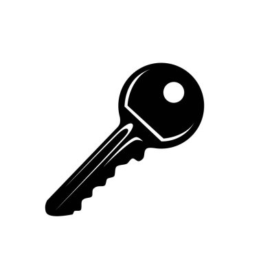 anahtar vektör simgesi. Beyaz arkaplanda izole edilmiş resim işareti.