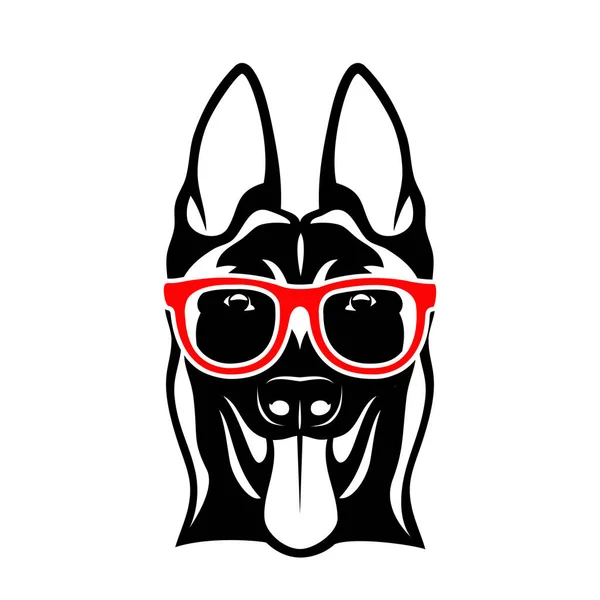 Cão Engraçado Óculos Design Ilustração Vetorial — Vetor de Stock