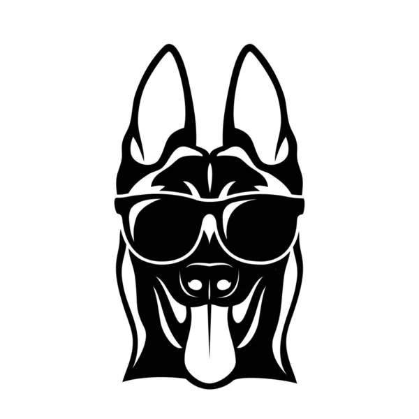 Cão Engraçado Óculos Design Ilustração Vetorial — Vetor de Stock