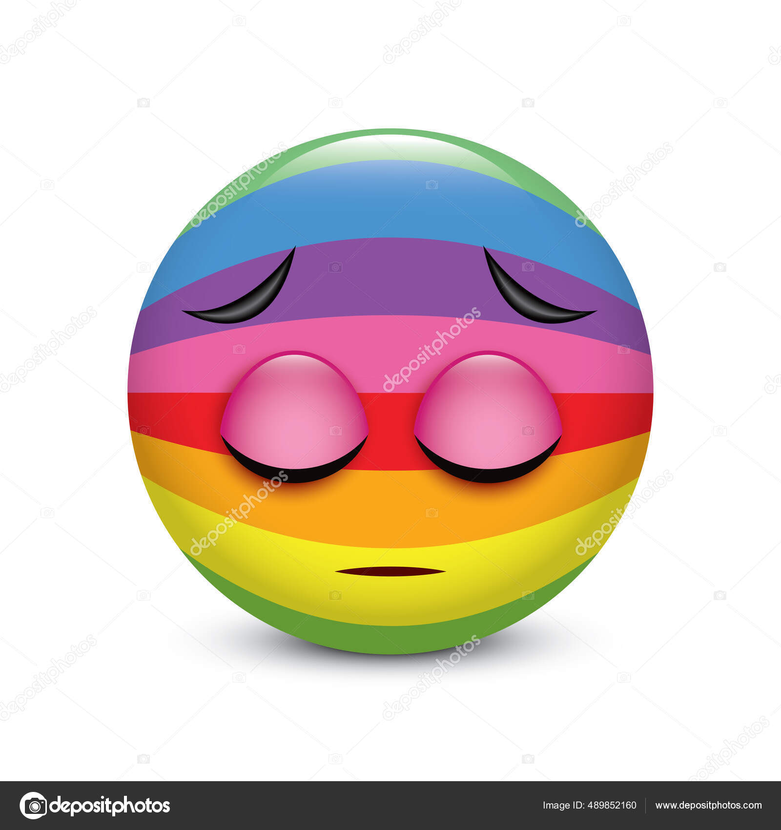 Cute Frightened Emoticon Emoji Smiley Vector Illustration Stock